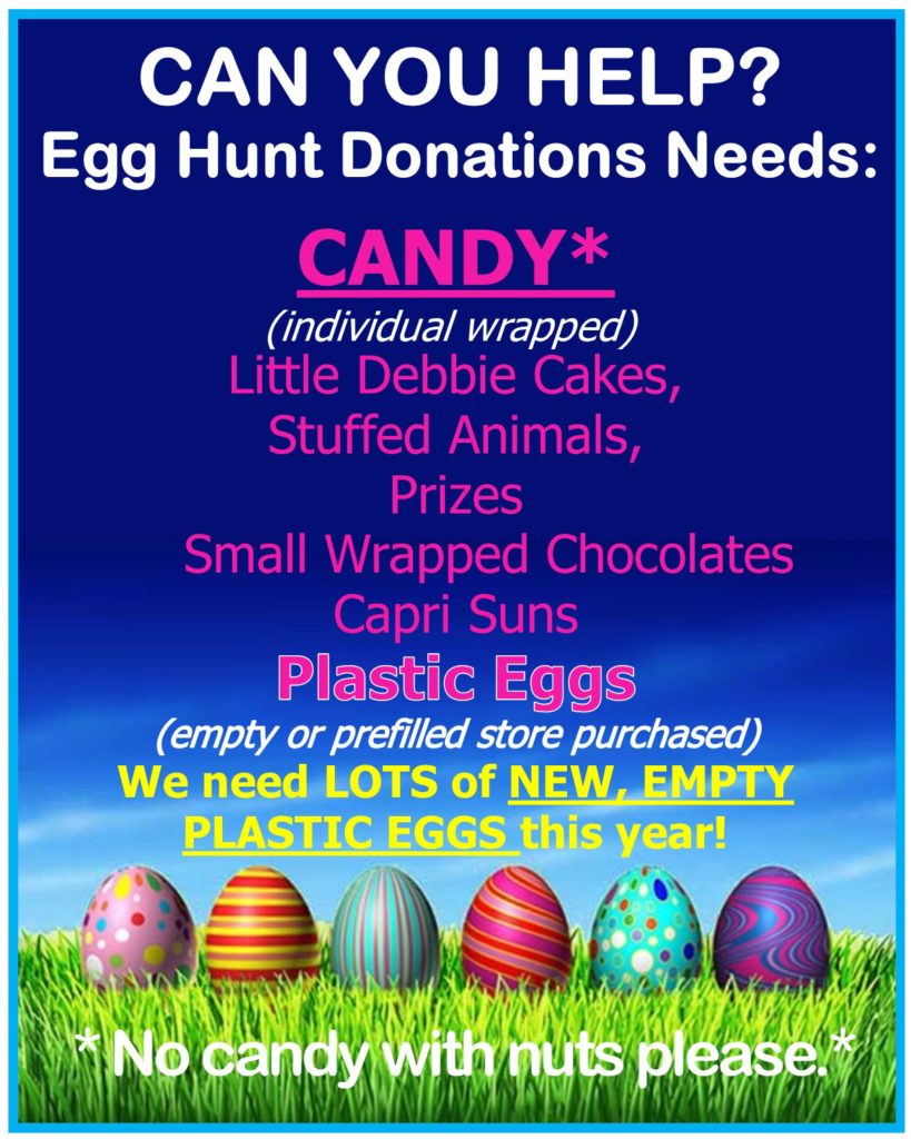 Egg Hunt Donations Needed